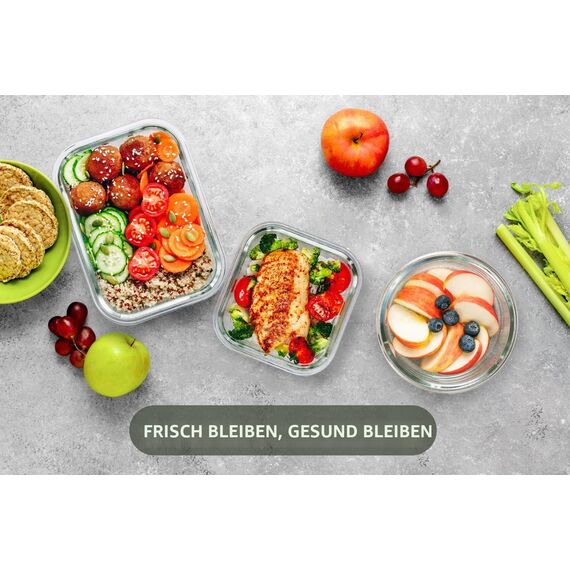 MCIRCO Vorratsdosen-Set aus Glas für Lebensmittel, 24-teilig