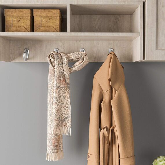 IBosins 15 Stück Kleiderhaken zur Wandmontage, Einzelzinken, Bademantelhaken zum Aufhängen von Handtuchhaken mit 30 Schrauben für Taschen, Hut, Kappe, Schal, Tasse (silberfarben)