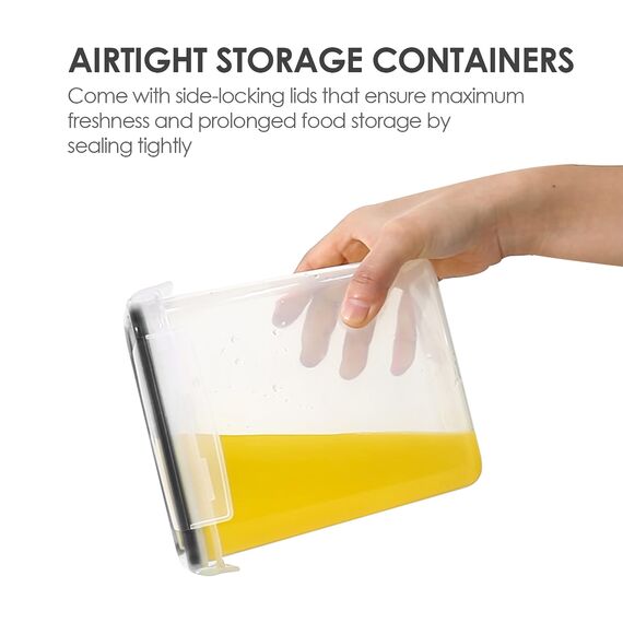 Vtopmart 2L Vorratsdosen Set, Müsli Schüttdose & Frischhaltedosen, BPA frei Kunststoff, luftdicht,Trockenfutterbehälter, Satz mit 9, 24 Etiketten für Getreide, Mehl, Zucker usw (Schwarz)