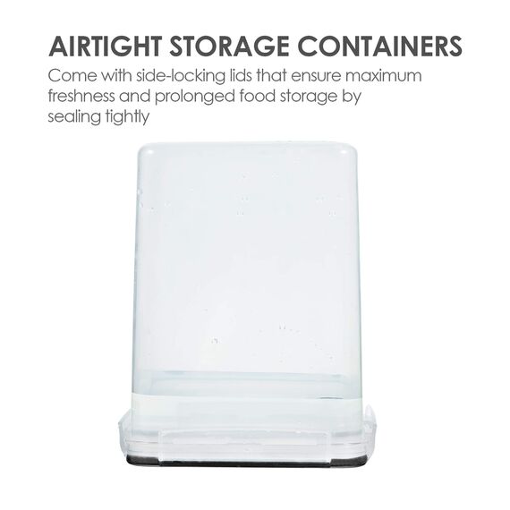 Vtopmart 5.2L Groß Vorratsdosen mit Deckel Luftdicht, 4 Stück Plastik Aufbewahrungsbox Küche Organizer BPA Frei, Aufbewahrung Vorratsbehälter für Zucker und Mehl mit Etiketten und Messbechern