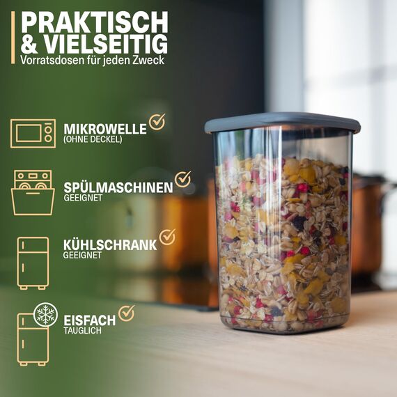 Viwares Vorratsdosen mit Deckel Luftdicht, 12er Vorratsbehälter Set BPA-Frei, Vorratsdose zur Müsli Mehl Aufbewahrung Küche, Praktische Organizer Küche, Frischhaltedosen für Lebensmittelaufbewahrung