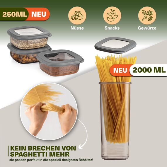 Viwares Vorratsdosen mit Deckel Luftdicht, 15er Vorratsbehälter Set BPA-Frei, Vorratsdose zur Müsli Mehl Aufbewahrung Küche, Praktische Organizer Küche, Frischhaltedosen für Lebensmittelaufbewahrung