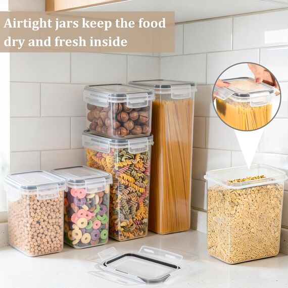 GoMaihe Vorratsdosen 25 Set Aufbewahrungsbox Küche Organizer, Luftdicht Vorratsbehälter Plastik mit Deckel, Vorratsdose für Müsli Mehl Kaffeebohnen Cornflakes Spaghetti Aufbewahrung