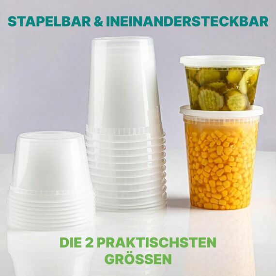 JoyServe Vorratsdosen mit Deckel Luftdicht – 48 Sets mit 54 Deckeln, 24 Vorratsdosen mit 946 ml und 24 mit 473 ml Inhalt, Frischhaltedosen mit Deckel, BPA-Frei, Spülmaschinen- und Mikrowellengeeignet