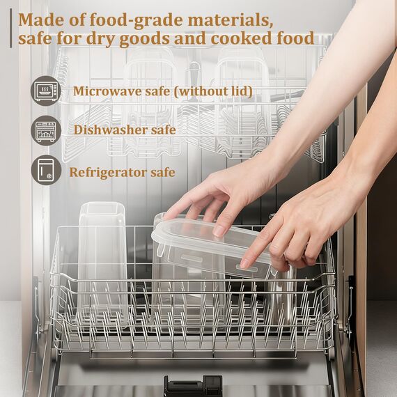 GoMaihe 1.6L Vorratsdosen 10 Set, Aufbewahrungsbox Küche Luftdicht Behälter aus Plastik Mit Deckel, Vorratsbehälter zur Aufbewahrung von Nudeln, Müsli, Reis, Mehl, und für futter Haustiere, MEHRWEG