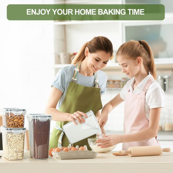 Vorratsdosen mit Deckel Luftdicht Set of 16, BPA frei, Aufbewahrungsbox mit Deckel Küche, Mottensichere Küchen Organizer Cornflakes Müsli Mehl Aufbewahrung, Vorratsbehälter mit Etiketten