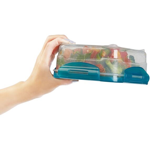 Amazon Basics Gefrierbehälter im Set, mit Deckel, luftdicht, auslaufsicher, stapelbar, für Kühlschrank/Gefriertruhe, BPA-frei, Kunststoff, mikrowellen- und spülmaschinenfest, 3 x 0.8 l, farblos