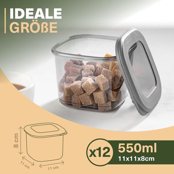 Viwares Vorratsdosen mit Deckel Luftdicht, 12er Vorratsbehälter Set BPA-Frei, Vorratsdose zur Müsli Mehl Aufbewahrung Küche, Praktische Organizer Küche, Frischhaltedosen für Lebensmittelaufbewahrung