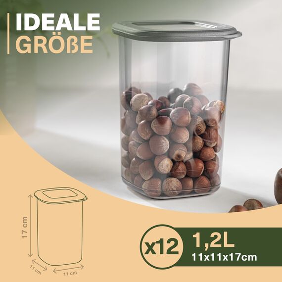 Viwares Vorratsdosen mit Deckel Luftdicht, 12er Vorratsbehälter Set BPA-Frei, Vorratsdose zur Müsli Mehl Aufbewahrung Küche, Praktische Organizer Küche, Frischhaltedosen für Lebensmittelaufbewahrung