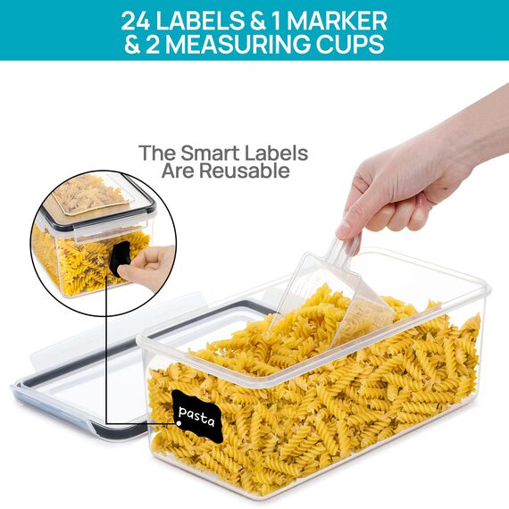 Vtopmart 3.2L Vorratsdosen mit Deckel Luftdicht 4er Set, BPA Frei Aufbewahrungsbox Küche，Spaghetti Aufbewahrung Pasta Vorratsbehälter für Nudeln Müsli Cornflakes