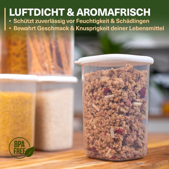 Viwares Vorratsdosen mit Deckel Luftdicht, 12er Vorratsbehälter Set BPA-Frei, Vorratsdose zur Müsli Mehl Aufbewahrung Küche, Praktische Organizer Küche, Frischhaltedosen für Lebensmittelaufbewahrung