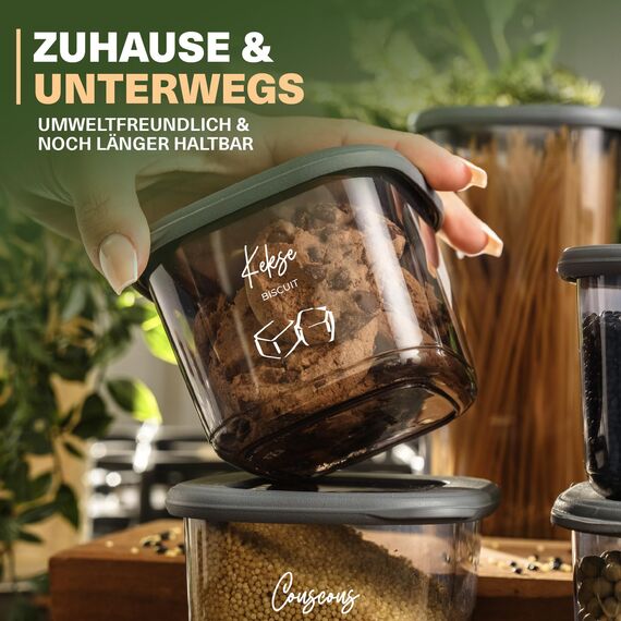 Viwares Vorratsdosen mit Deckel Luftdicht, 12er Vorratsbehälter Set BPA-Frei, Vorratsdose zur Müsli Mehl Aufbewahrung Küche, Praktische Organizer Küche, Frischhaltedosen für Lebensmittelaufbewahrung