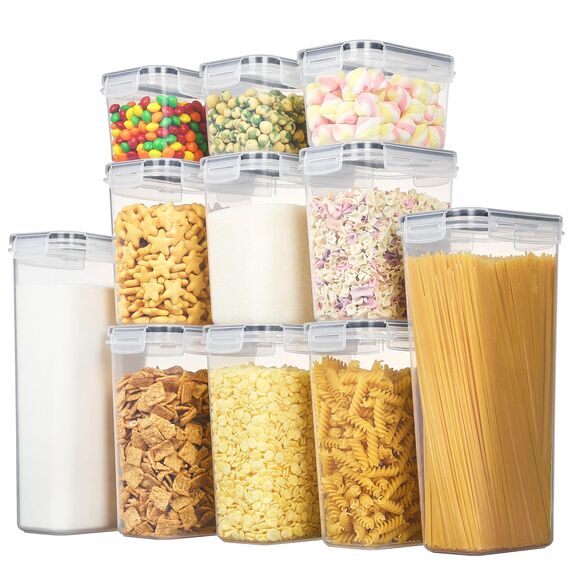 Vtopmart Vorratsdosen mit Deckel Luftdicht, Set mit 11 Vorratsbehälter, BPA-frei, Küchen Aufbewahrungsboxen für Mehl, Zucker, Körner, Mit Schreibstift und Etikett