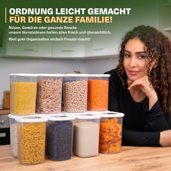 Viwares Vorratsdosen mit Deckel Luftdicht, 12er Vorratsbehälter Set BPA-Frei, Vorratsdose zur Müsli Mehl Aufbewahrung Küche, Praktische Organizer Küche, Frischhaltedosen für Lebensmittelaufbewahrung