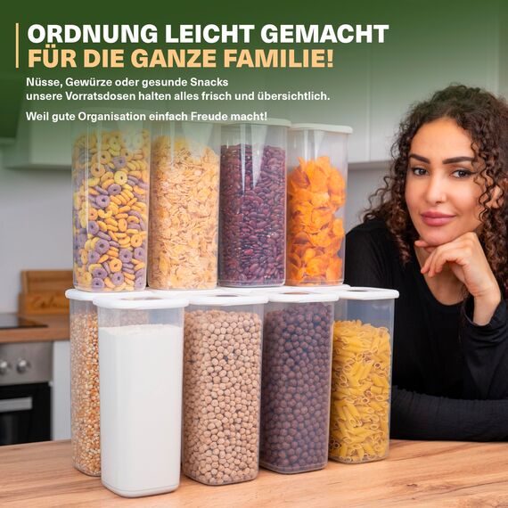 Viwares Vorratsdosen mit Deckel Luftdicht, 12er Vorratsbehälter Set BPA-Frei, Vorratsdose zur Müsli Mehl Aufbewahrung Küche, Praktische Organizer Küche, Frischhaltedosen für Lebensmittelaufbewahrung