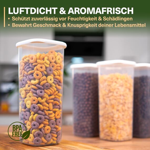 Viwares Vorratsdosen mit Deckel Luftdicht, 12er Vorratsbehälter Set BPA-Frei, Vorratsdose zur Müsli Mehl Aufbewahrung Küche, Praktische Organizer Küche, Frischhaltedosen für Lebensmittelaufbewahrung