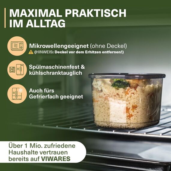 Viwares Vorratsdosen mit Deckel Luftdicht, 25er Vorratsbehälter Set BPA-Frei, Vorratsdose zur Müsli Mehl Aufbewahrung Küche, Praktische Organizer Küche, Frischhaltedosen für Lebensmittelaufbewahrung