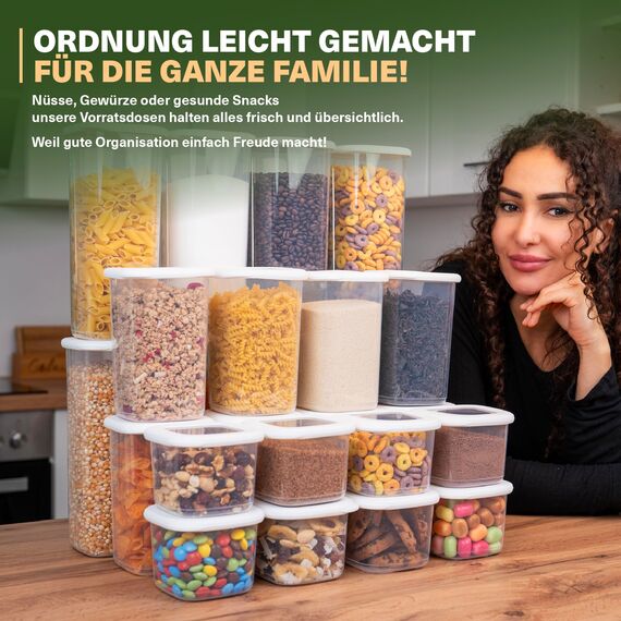 Viwares Vorratsdosen mit Deckel Luftdicht, 24er Vorratsbehälter Set BPA-Frei, Vorratsdose zur Müsli Mehl Aufbewahrung Küche, Praktische Organizer Küche, Frischhaltedosen für Lebensmittelaufbewahrung
