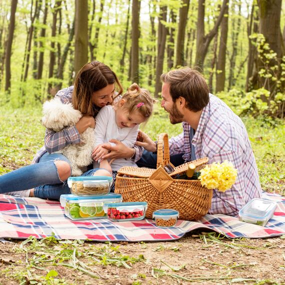 KICHLY Glasbehälter Mit Deckel - meal prep boxen glas - Transparente Erstklassig geeignet für mikrowelle - Luftdicht, Auslaufsicher, BPA-frei - 18er (9 Behälter und 9 Deckel)
