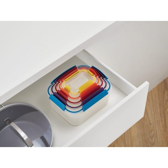 Joseph Joseph Nest Lock Frischhaltedosen Kunststoff mit Deckel, 5er Set Lebensmittelbehälter Luftdicht, Auslaufsichere Aufbewahrungsbox Küche, Meal Prep Boxen, Multicolour