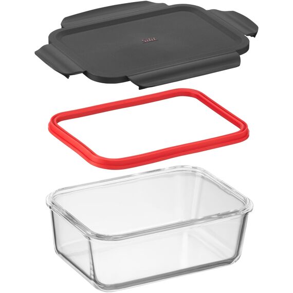 Silit Storio Vorratsdose Set 3-teilig, Glasbehälter mit Deckel luftdicht, Frischhaltedosen, spülmaschinengeeignet, mikrowellengeeignet, backofengeeignet ohne Deckel