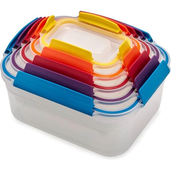 Joseph Joseph Nest Lock Frischhaltedosen Kunststoff mit Deckel, 5er Set Lebensmittelbehälter Luftdicht, Auslaufsichere Aufbewahrungsbox Küche, Meal Prep Boxen, Multicolour
