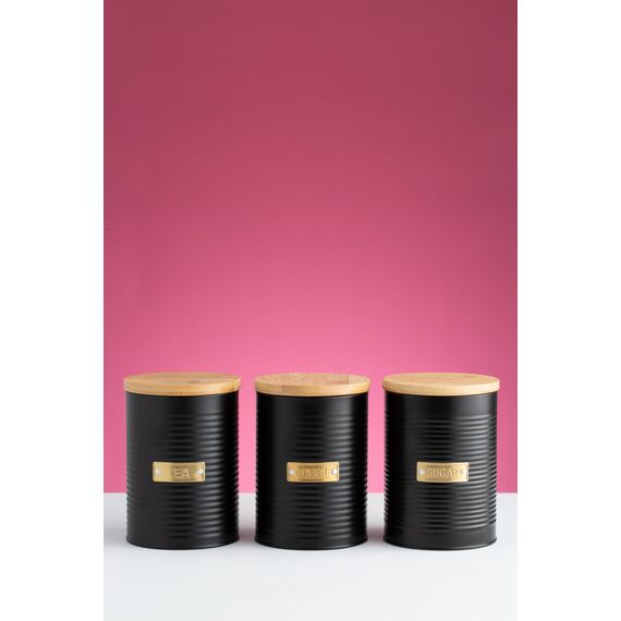 TYPHOON OTTO Kaffeedose luftdicht 1,4 L, Bambusdeckel und Silikondichtung, dekorativer Kaffeebohnen Behälter aus beschichtetem Stahl, Aufbewahrungsdose für ca 500g Kaffeebohnen, -pulver & Kaffeepads