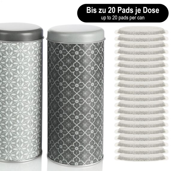 com-four® 3x Kaffeepaddose - Metalldose für Kaffeepads - Aufbewahrungsbehälter mit Deckel für Kaffee, Tee, Kekse - Blech-Dekodose im modernen Vintage-Design (3 Stück - Blumen Ornamente)