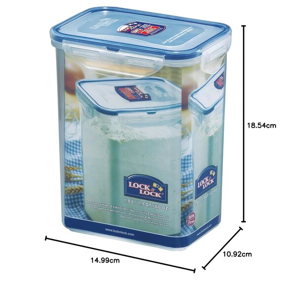 Lock & Lock Puszka na zapasy HPL813, prostokątna, 1800ml, 4-Pack