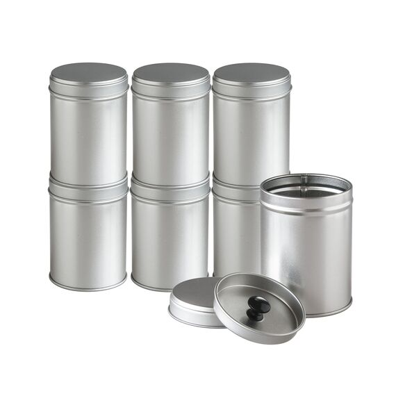 12er Pack große Gewürzdosen stapelbar mit extra Aromadeckel inkl. 12 Etiketten + 2 Streueinsätze | Höhe: je ca. 9,0 cm, Ø je ca. 6,4 cm | Dosen Material: Weißblech | BPA-frei und lebensmittelecht