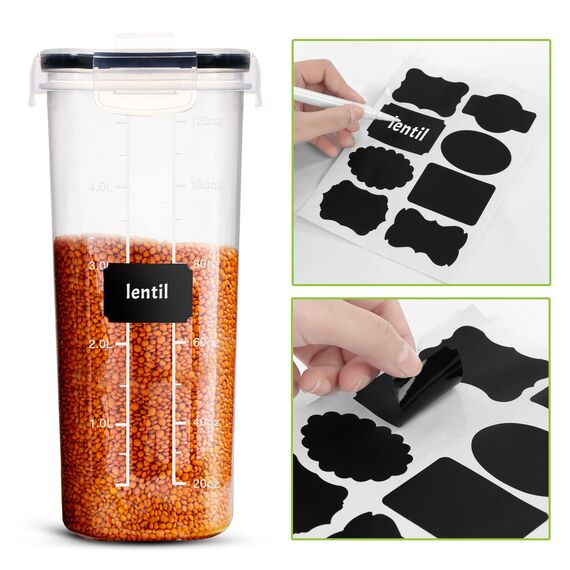 KICHLY Müslibehälter Aufbewahrung – Müslispender & Lebensmittelaufbewahrungsbehälter für Speisekammer-Organisation und Aufbewahrung – Kanister-Sets für Küchentheke (Klar, 4er-Pack)