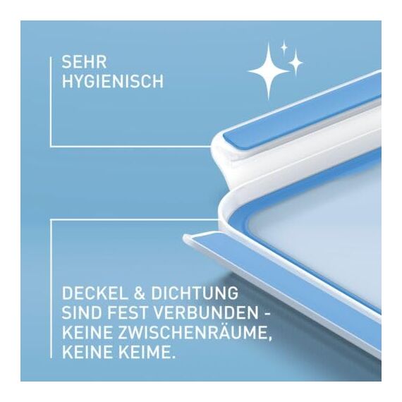 EMSA Clip & Close Frischhaltedose, Eiswürfelform, 22,6 x 16,5 x 4,9 cm, flexibler Boden, Aufbewahrungsbox, 100 Prozent dicht, spülmaschinen-, gefrier-, mikrowellenfest, Blau, Made in Germany, 514549