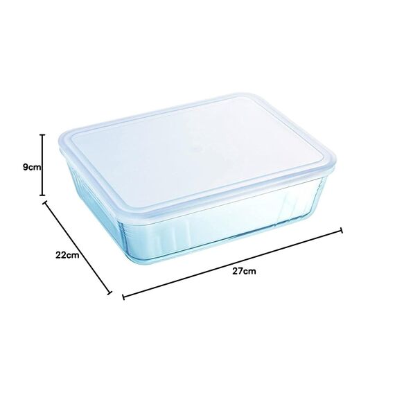 Newell 1041514 3137610001893 PIREX Rechteckiger Pyrexbehälter mit Deckel 4,2 Liter Lebensmittelbehälter, Material, Multicolor, 4 Liter