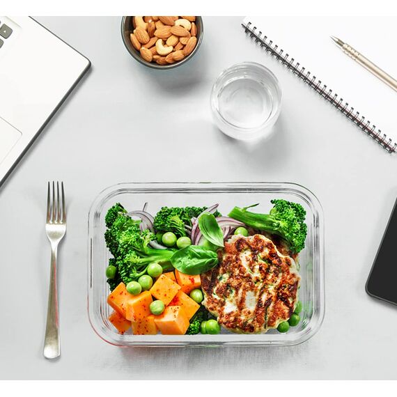 MCIRCO Glas-Frischhaltedosen 30 Stück [15 Behälter + 15 Deckel] - Glasbehälter - Transparente Deckel - BPA frei - für Home Küche oder Restaurant