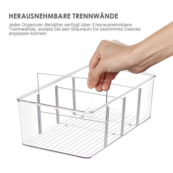 Vtopmart 8Pack Kühlschrank Organizer mit Fächern - Transparente Aufbewahrung für Küche & Vorratsschrank, Snack-Behälter für Gewürzpäckchen