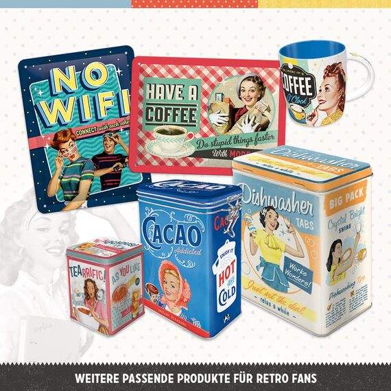 Nostalgic-Art Retro Vorratsdose Flach, 2,5 l, Retro Cassette – Geschenk-Idee für Musik-Fans, Blech-Dose mit Deckel, Vintage Design