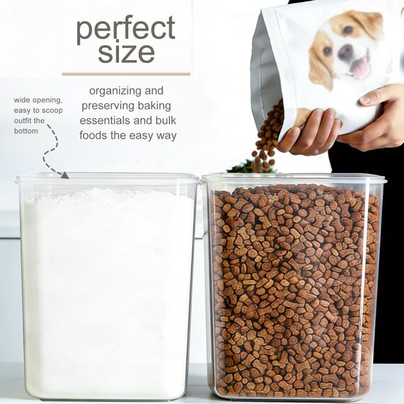 GoMaihe 2er Set XXL Vorratsdosen: 9,5L Große Behälter mit Etiketten & Marker | Aufbewahrungsbox Küche Ideal für 10 lb Reis, Haustierfutter & mehr | Luftdicht mit Deckel | BPA-FREI