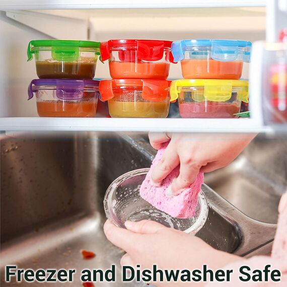 ARSUK Glasbehälter mit Deckel - 6 teiliges Set (200 ml) - Luftdicht Frischhaltedosen, Gefrierbehälter & Mikrowellengeschirr - Perfekt für Meal Prep und Aufbewahrung