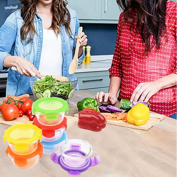ARSUK Glasbehälter mit Deckel - 6 teiliges Set (200 ml) - Luftdicht Frischhaltedosen, Gefrierbehälter & Mikrowellengeschirr - Perfekt für Meal Prep und Aufbewahrung