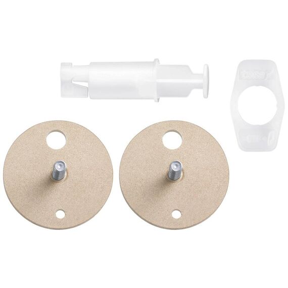 tesa Power.Kit-Adapter BK43-2, selbstklebendes Ersatzteil-Set, Metallplatte, Durchmesser 34mm, Höhe 16mm, Bolzenlänge 12mm