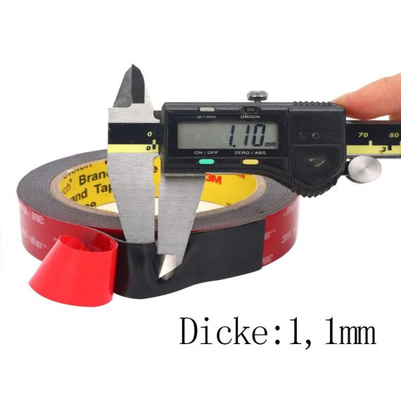 3M Doppelseitiges Klebeband Extra Stark, Wasserfest und Hochtemperaturbeständig für Auto, Heim- und Büro(2,5cm x 4,7m)