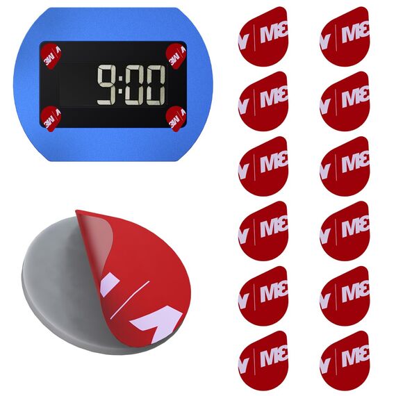 ALAFLY [12 Stück Doppelseitige Ersatz Klebepads kompatibel mit Needit Park Lite Parkscheibe, 3M Hitzebeständig Starke VHB Aufkleber Klebeband Parkuhr Klebepad Set für Windschutzscheibe