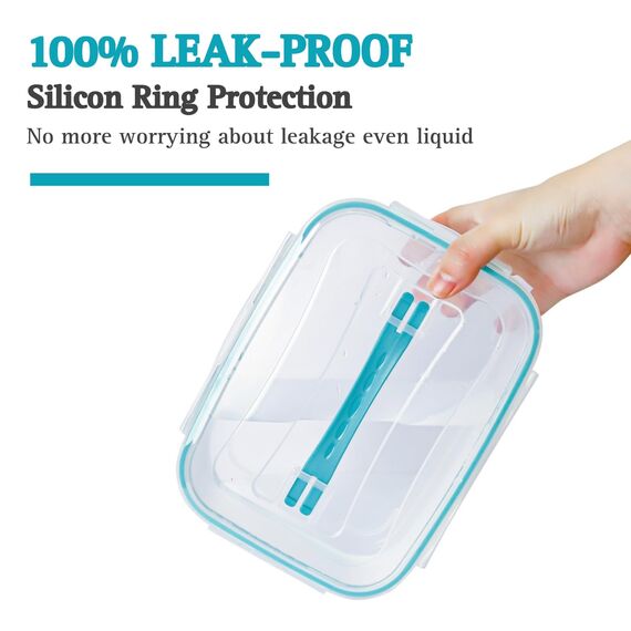 EASYLOCK 5er-Pack Kunststoff-Lebensmittel-Aufbewahrungsbehälter-Set mit Ablaufkorb, Obst-Aufbewahrungsbehälter für Kühlschrank, luftdicht, BPA-frei, multifunktional für frisches Gemüse und Obst