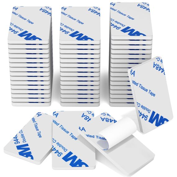 HOMMAND Klebepads Doppelseitig Extra Stark, 50 Stück Schaumstoff Klebepads, Doppelseitiges Klebeband, Wasserfeste Montagepads für Zuhause Büro Auto Schule, Doppelseitige Klebepads Rechteckig, Weiß