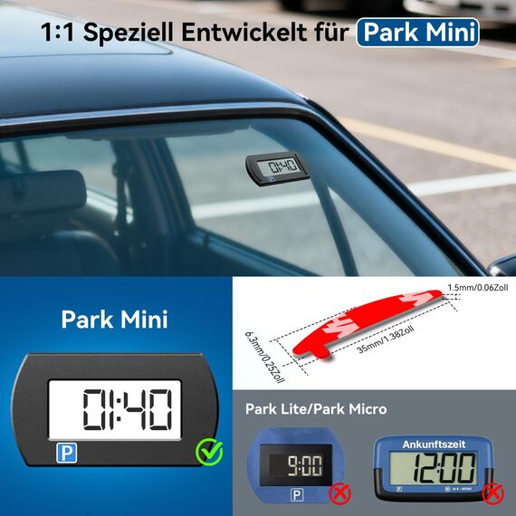 ALAFLY [12 Stück Ersatz Klebepads kompatibel mit Needit Park Mini Parkscheibe, Doppelseitige 3M Hitzebeständig Starke VHB Aufkleber Klebeband Parkuhr Klebepad Set für Windschutzscheibe