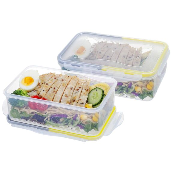 EASYLOCK 6PACK 1,15L Plastik Luftdicht Frischhaltedosen Set mit Deckel, Meal Prep Boxen,Gefrierdosen, Aufbewahrungsbox Küche, Mikrowellengeschirr, Rechteckig Frischhaltebox, Brotdose Lunchbox
