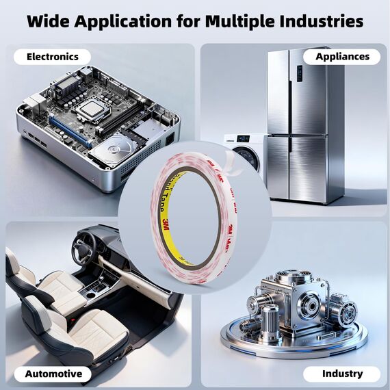 Bulina Doppelseitiges Klebeband Montageband 25mm x 4.7m Weiß 1 Rollen 1.1mm dick 4950 Schaumstoffband Schwerlast Wasserdichtes für Auto Dekoration Heim Büro