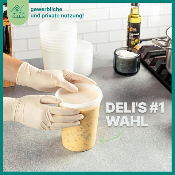 JoyServe 32-Unzen-Deli-Lebensmittelbehälter mit Deckeln - (36 Sets) Quart-Größe luftdichte Lebensmittel-Aufbewahrungsbehälter zum Mitnehmen mit 36 Deckeln, BPA-frei, spülmaschinen