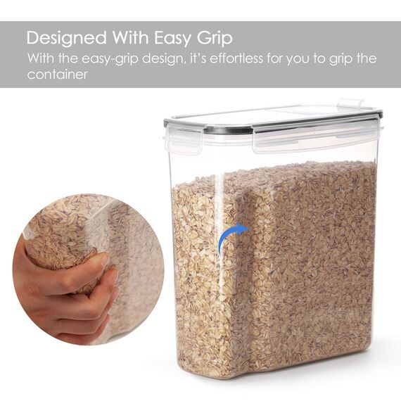 Vtopmart 2.5L Vorratsdosen Set,Müsli Schüttdose & Frischhaltedosen, BPA frei Kunststoff Vorratsdosen luftdicht, Satz mit 6+24 Etiketten für Getreide, Mehl, Zucker usw (Schwarz)