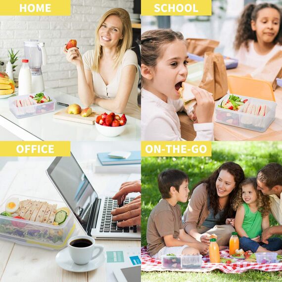 EASYLOCK 6PACK 1,15L Plastik Luftdicht Frischhaltedosen Set mit Deckel, Meal Prep Boxen,Gefrierdosen, Aufbewahrungsbox Küche, Mikrowellengeschirr, Rechteckig Frischhaltebox, Brotdose Lunchbox